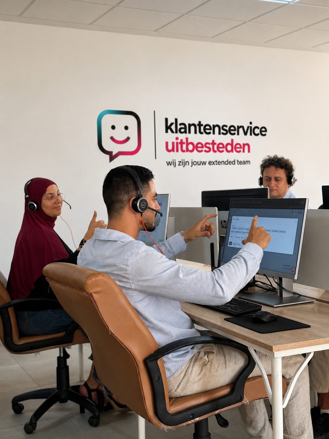 Klantenservice Uitbesteden team aan het werk